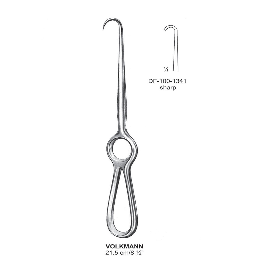 Volkmann Retractors,21.5Cm,Sharp 1 Prong (DF-100-1341) by Dr. Frigz