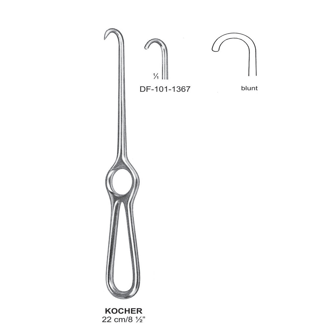 Kocher Retractors,22Cm,Blunt, 1 Prong (DF-101-1367) by Dr. Frigz