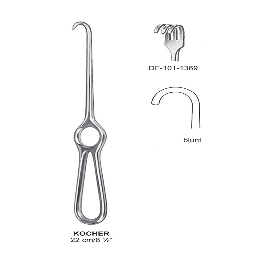 Kocher Retractors,22Cm,Blunt, 3 Prong (DF-101-1369) by Dr. Frigz