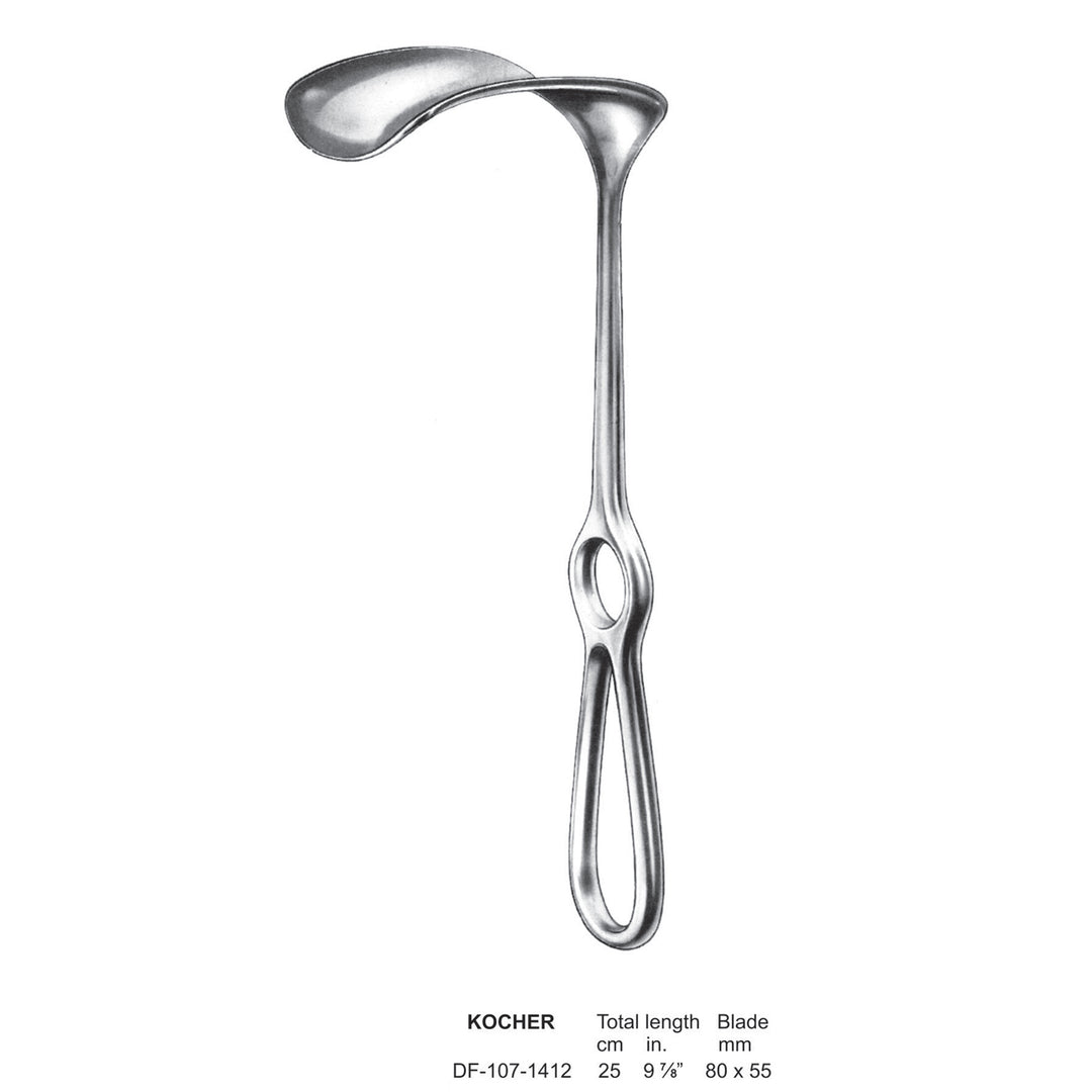 Kocher Retractors 80X55mm , 25cm (DF-107-1412) by Dr. Frigz