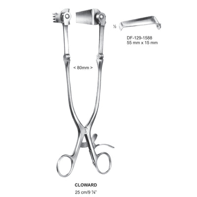 Cloward Retractors Blade Only, 55mm X 15mm , Toothed Blade (DF-129-1588)