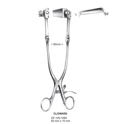 Cloward Retractors Blade Only, 60mm X 15mm , Toothed Blade (DF-129-1589)