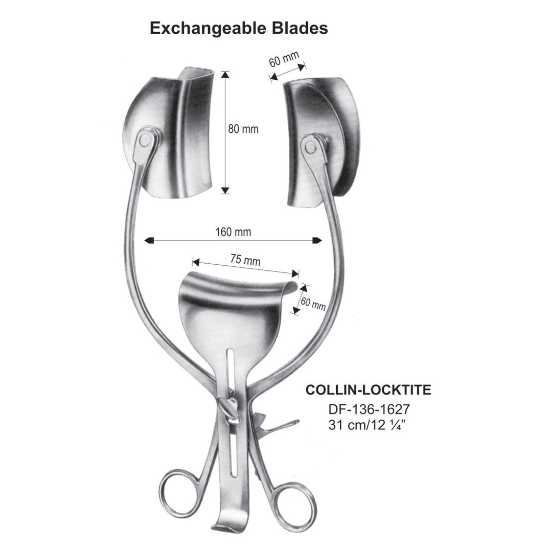 Collin-Locktite Retractors, 31Cm, 60X80mm , 160mm Width, Central 75X60mm  (DF-136-1627) by Dr. Frigz