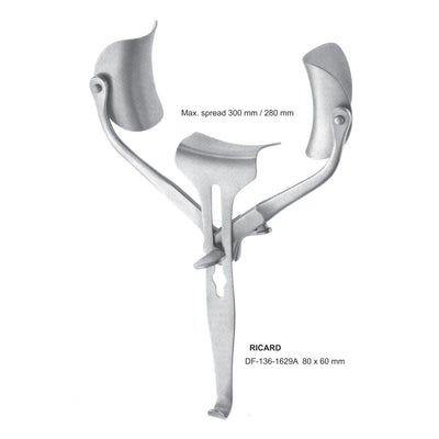 Ricard Retractors 80X60mm Lateral Blades Only (Pair)  (DF-136-1629A)