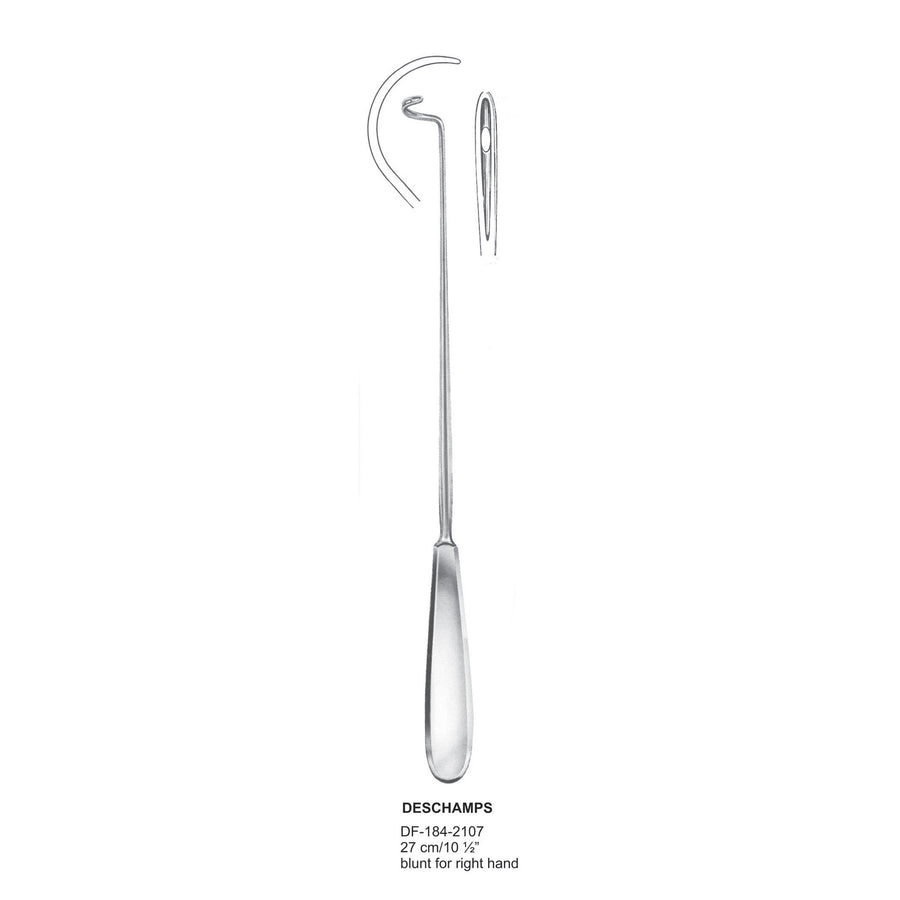 Deschamps Ligature Needles, 27Cm, Right Hand, Blunt  (DF-184-2107) by Dr. Frigz