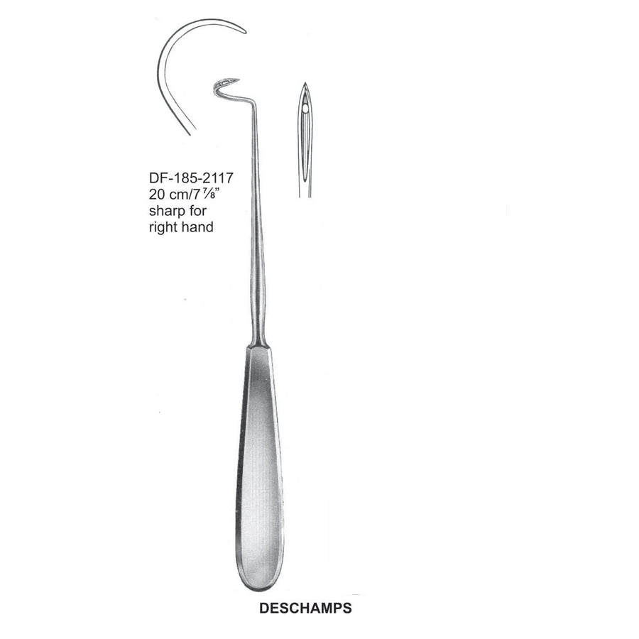 Deschamps Ligature Needles, 20Cm, Sharp, Right Hand (DF-185-2117) by Dr. Frigz
