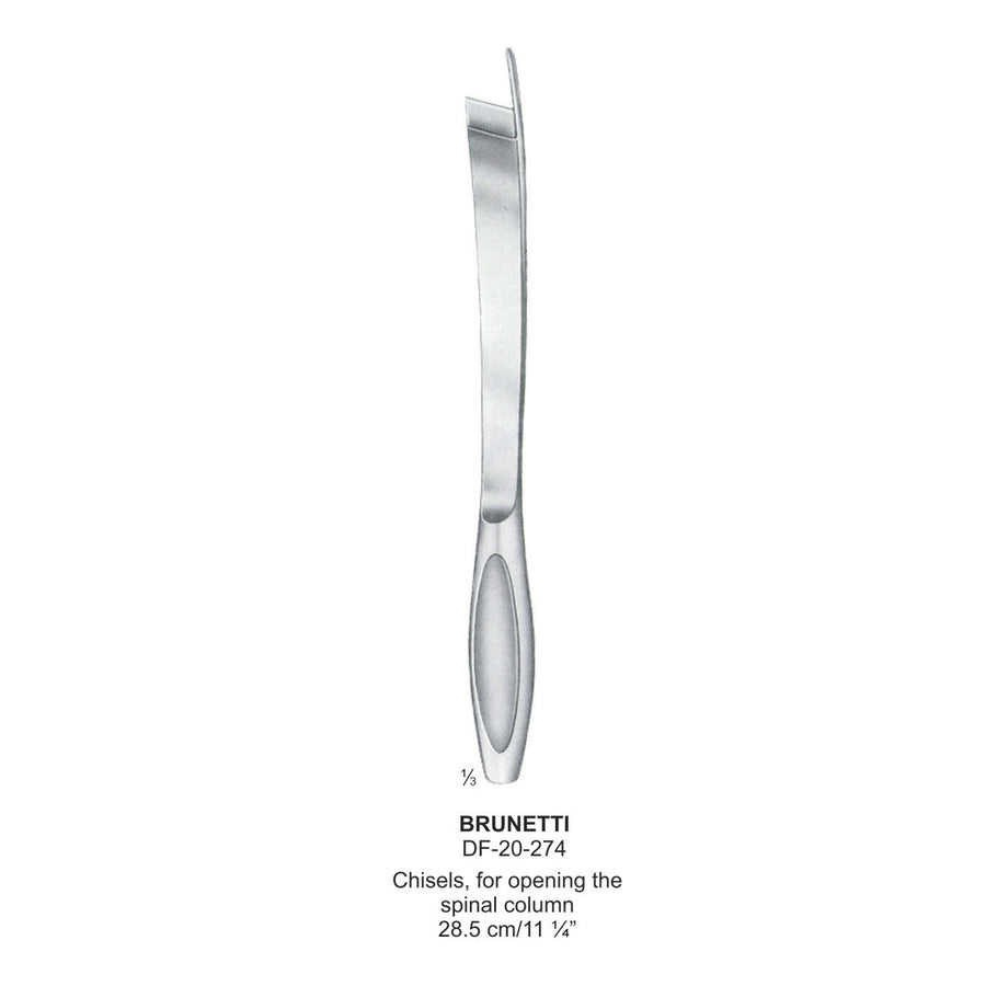 Brunetti Chisels For Opening The Spinal Column, 28.5cm  (DF-20-274) by Dr. Frigz