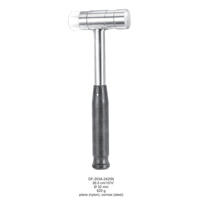 Mallet,  26.5cm 32mm , 620 Grams, Plane (Nylon), Convex (Steel) (DF-203A-2425N)