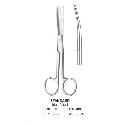 Standard Operating Scissors, Straight, Blunt-Blunt, 11.5cm (DF-22-280)