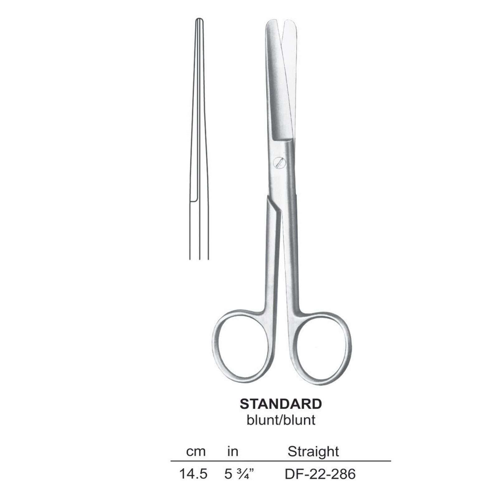 Standard Operating Scissors, Straight, Blunt-Blunt, 14.5cm  (DF-22-286) by Dr. Frigz