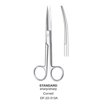 Standard Operating Scissors, Curved, Sharp-Sharp, 17.5cm (DF-22-313A)
