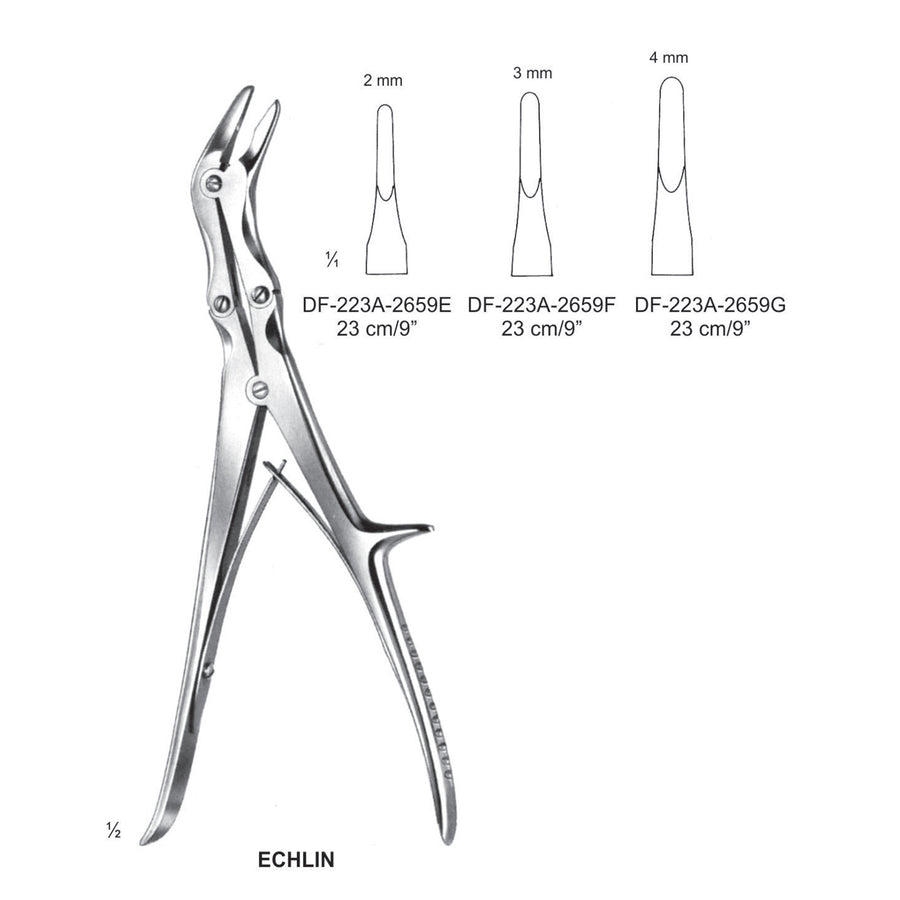 Echlin Bone Rongeurs 23Cm, 2mm (DF-223A-2659E) by Dr. Frigz