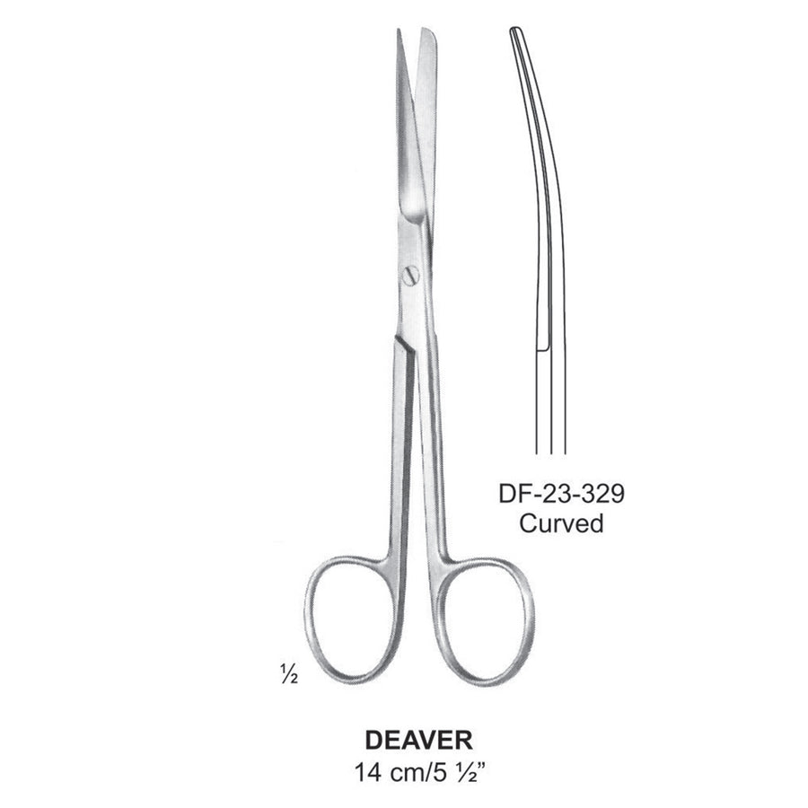 Deaver Operating Scissor, Curved, Sharp-Blunt, 14cm  (DF-23-329) by Dr. Frigz