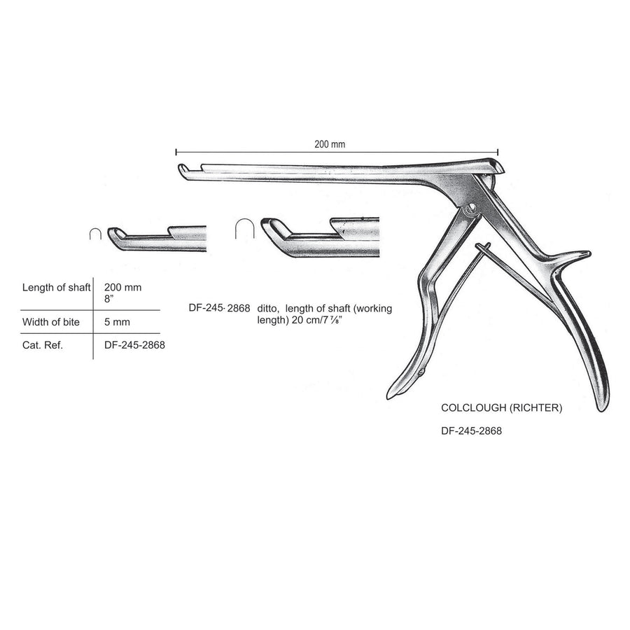 Colclough (Richter) Laminectomy Punches, Heavy Pattern, Working Length 20Cm, Cutting 40◦ Upward, Width Of Bite 5mm (DF-245-2868) by Dr. Frigz