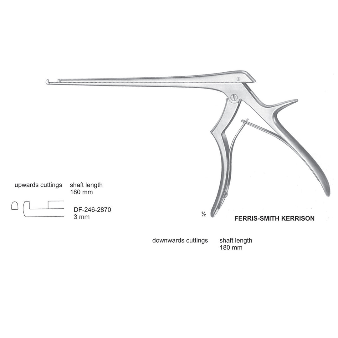 Ferris Smith Kerrison Laminectomy Punches 3mm , Shaft Length 180mm , Upward (DF-246-2870) by Dr. Frigz
