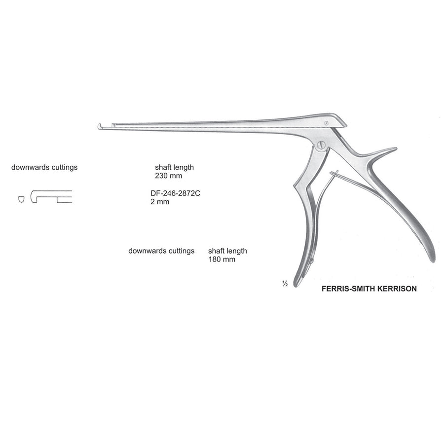 Ferris Smith Kerrison Laminectomy Punches 2mm , Shaft Length 230mm , Downward (DF-246-2872C) by Dr. Frigz