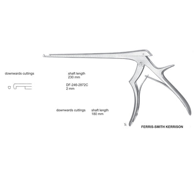 Ferris Smith Kerrison Laminectomy Punches 2mm , Shaft Length 230mm , Downward (DF-246-2872C)