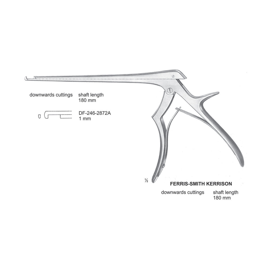 Ferris Smith Kerrison Laminectomy Punches 2mm , Shaft Length 180mm , Downward (DF-246-2872) by Dr. Frigz