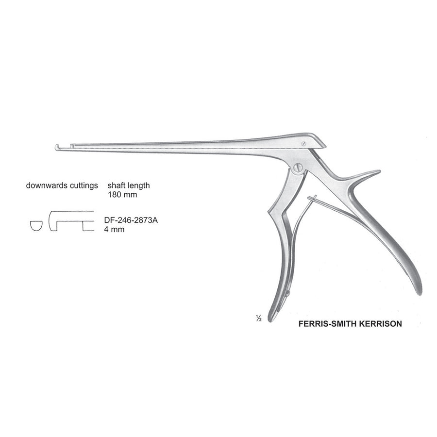 Ferris Smith Kerrison Laminectomy Punches 4mm , Shaft Length 180mm , Downward (DF-246-2873A) by Dr. Frigz