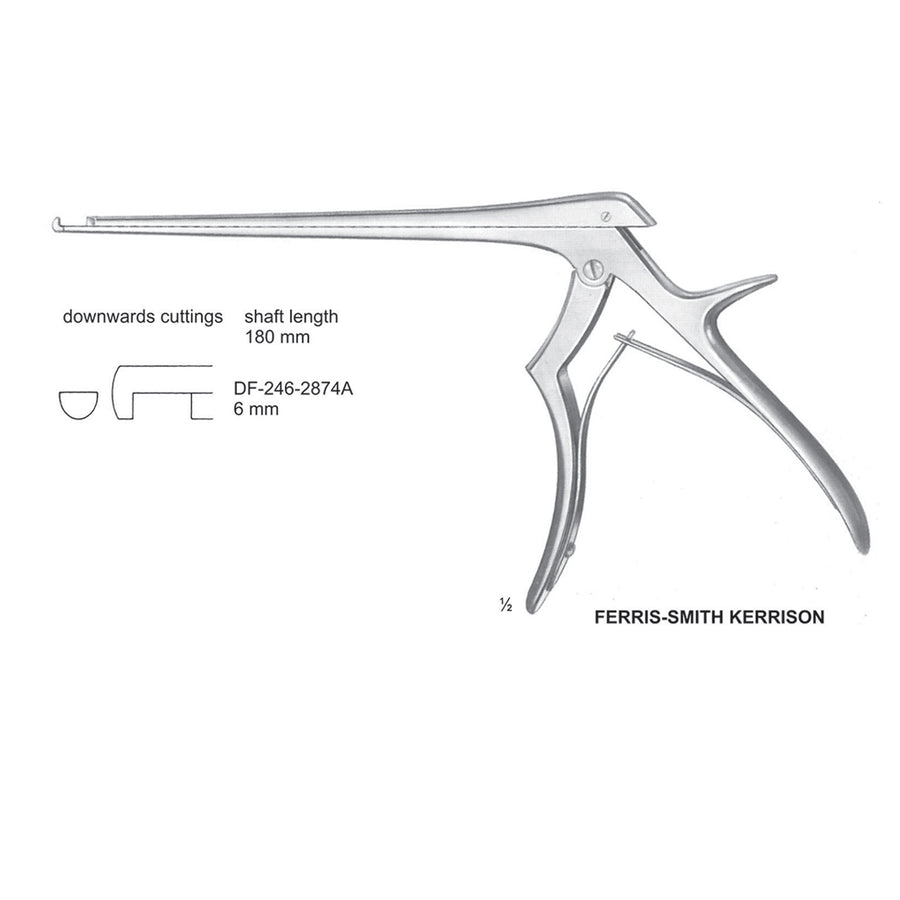 Ferris Smith Kerrison Laminectomy Punches 6mm , Shaft Length 180mm , Downward (DF-246-2874A) by Dr. Frigz