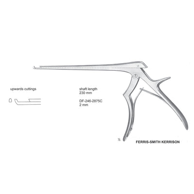 Ferris Smith Kerrison Laminectomy Punches 2mm , Shaft Length 230mm , Upward, Angled (DF-246-2875C)