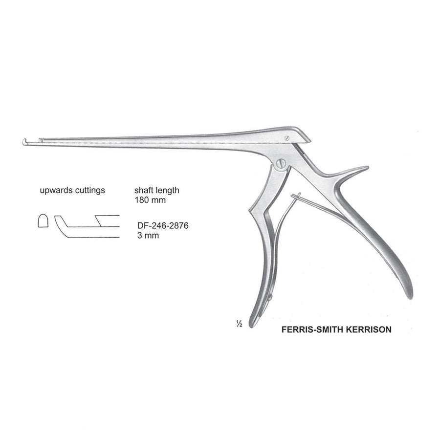 Ferris Smith Kerrison Laminectomy Punches 3mm , Shaft Length 180mm , Upward, Angled (DF-246-2876) by Dr. Frigz