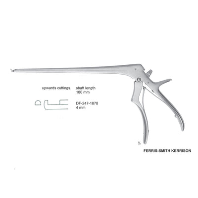 Ferris Smith Kerrison Laminectomy Punches 4mm , Shaft Length 180mm , Upward; Open Up (DF-247-1878)
