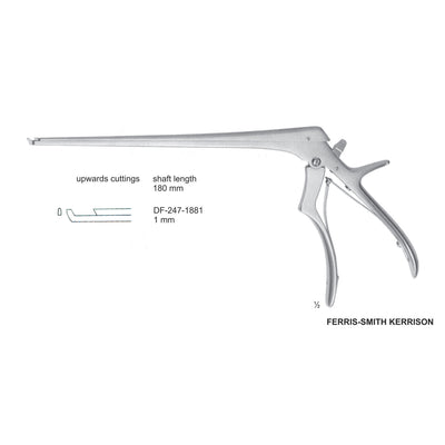 Ferris Smith Kerrison Laminectomy Punches 1mm , Shaft Length 180mm , Upward, Angled; Open Up (DF-247-1881)