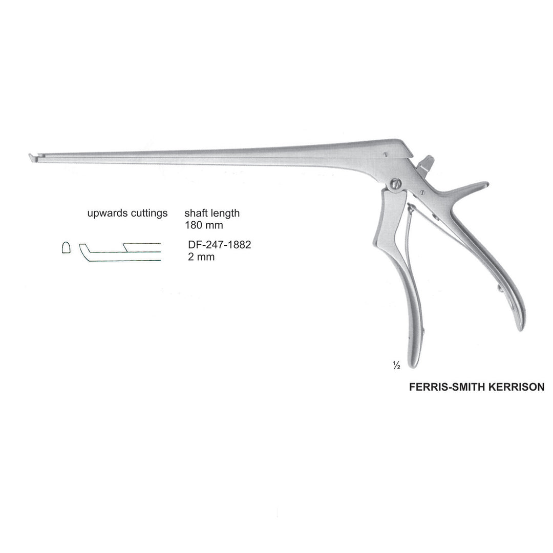 Ferris Smith Kerrison Laminectomy Punches 2mm , Shaft Length 180mm , Upward, Angled; Open Up (DF-247-1882) by Dr. Frigz