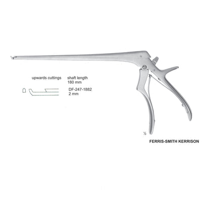 Ferris Smith Kerrison Laminectomy Punches 2mm , Shaft Length 180mm , Upward, Angled; Open Up (DF-247-1882)