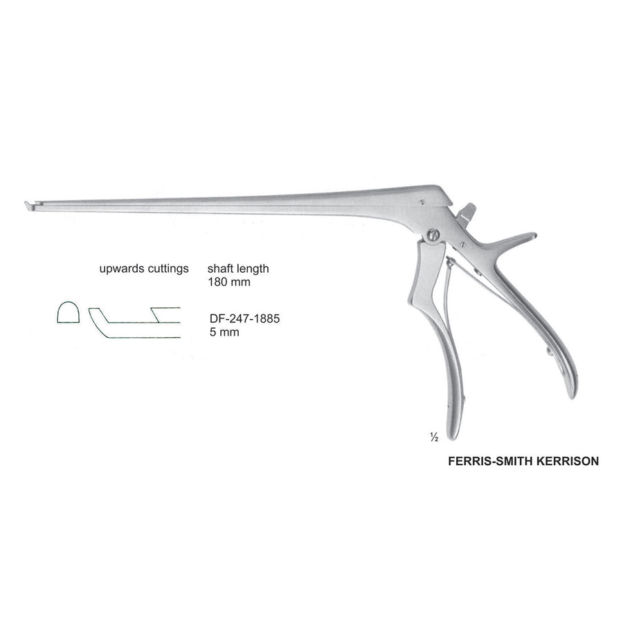 Ferris Smith Kerrison Laminectomy Punches 5mm , Shaft Length 180mm , Upward, Angled; Open Up (DF-247-1885) by Dr. Frigz