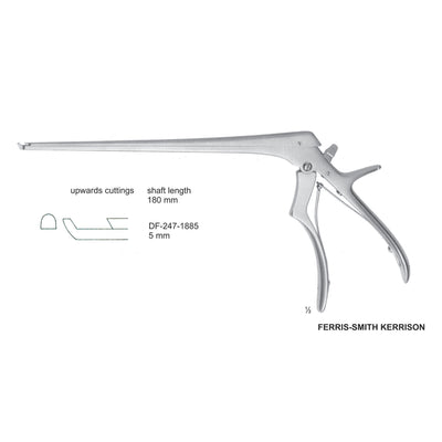 Ferris Smith Kerrison Laminectomy Punches 5mm , Shaft Length 180mm , Upward, Angled; Open Up (DF-247-1885)