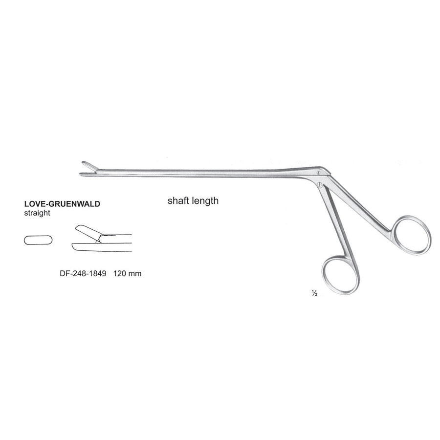 Love-Gruenwald Laminectomy Punches Straight, Shaft Length 120mm ,  Working Point 3X10mm (DF-248-1849) by Dr. Frigz