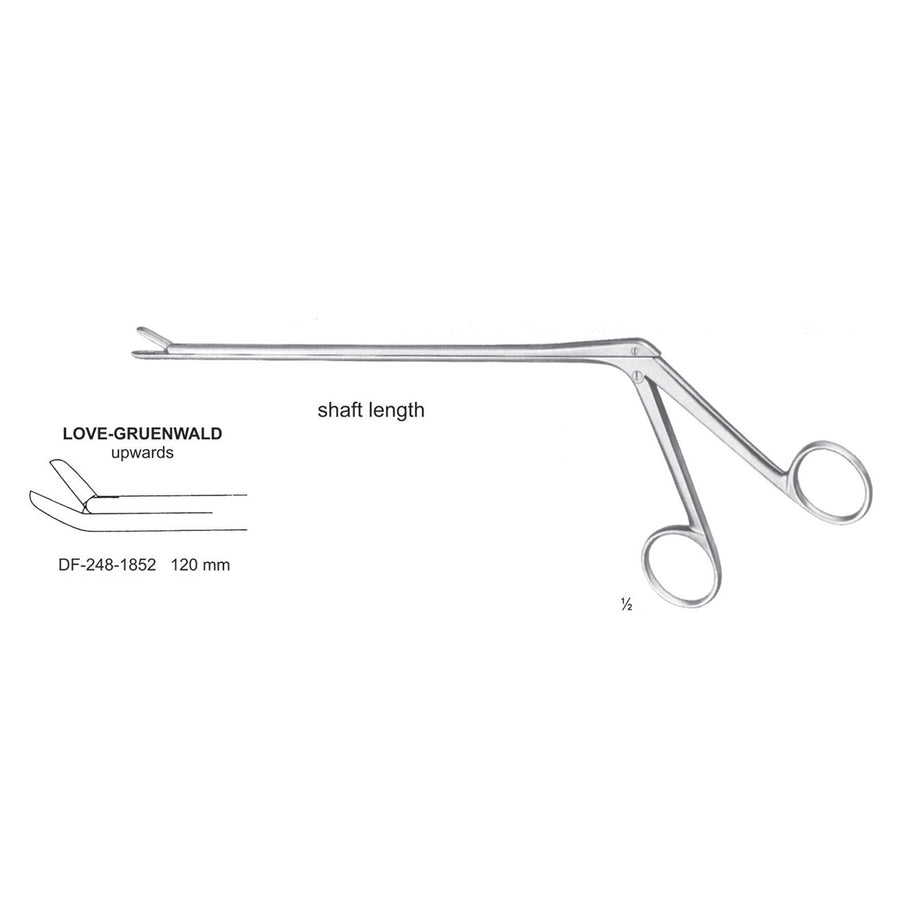 Love-Gruenwald Laminectomy Punches Upwards, Shaft Length 120mm ,  Working Point 3X10mm (DF-248-1852) by Dr. Frigz