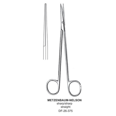 Metzenbaum-Nelson Dissecting Scissor, Straight, Sharp-Sharp, 18cm  (DF-26-375)