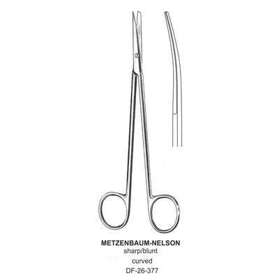Metzenbaum-Nelson Dissecting Scissor, Curved, Sharp-Blunt, 18cm  (DF-26-377)