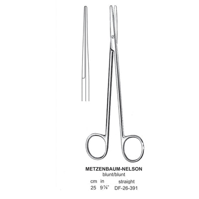 Metzenbaum-Nelson Dissecting Scissor, Straight, Blunt-Blunt, 25cm  (DF-26-391)