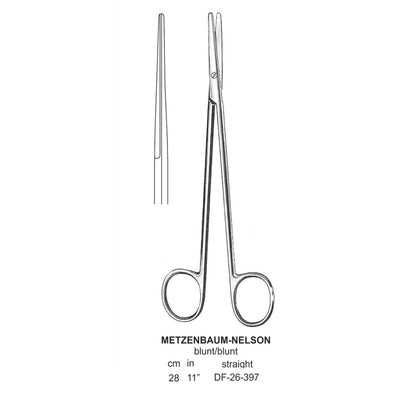 Metzenbaum-Nelson Dissecting Scissor, Straight, Blunt-Blunt, 28cm  (DF-26-397)