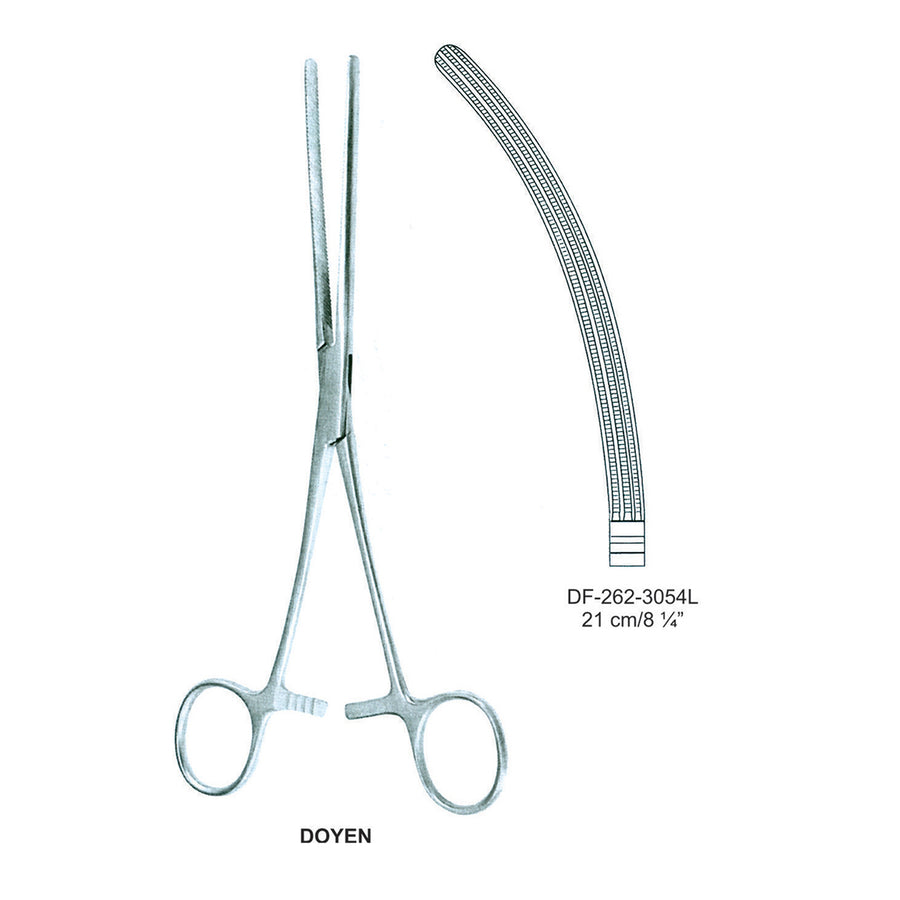 Doyen Atrauma Intestinal And Stomach Clamps 21Cm, Curved (DF-262-3054L) by Dr. Frigz