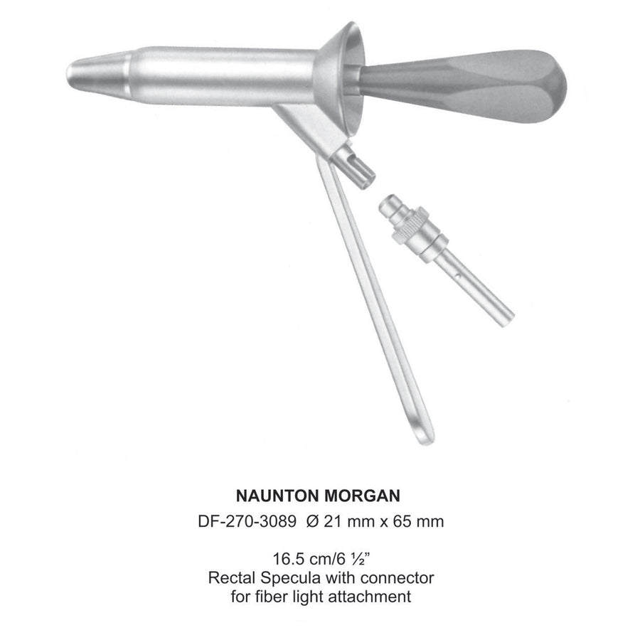 Naunton Morgan Rectal Specula 21 X 65mm , 16.5Cm, With Fiber Light Connector (DF-270-3089) by Dr. Frigz