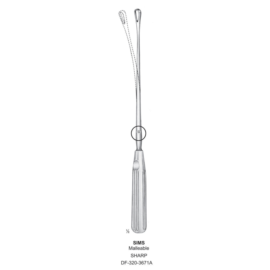 Sims Uterine Curettes , Malleable, Sharp, Fig.7, 15mm 32cm (DF-320-3671A) by Dr. Frigz