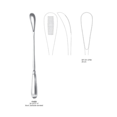 Cuzzi Placenta Scoop, Blunt, Back Serrated, 20cm (DF-331-3766)
