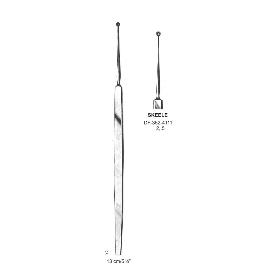 Skeele Chalazion Curettes, Toothed, 2.5mm Dia  (DF-352-4111) by Dr. Frigz