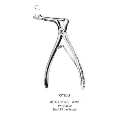 Citelli Bone Punch Forcep, 17Cm, 2mm Cut, Shaft Length 75mm  (DF-377-4417A)