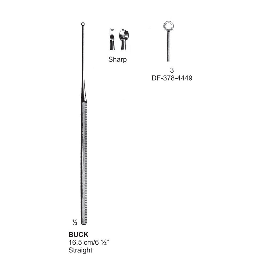 Buck Ear Curette Straight Sharp Fig.3  16.5 cm  (DF-378-4449) by Dr. Frigz