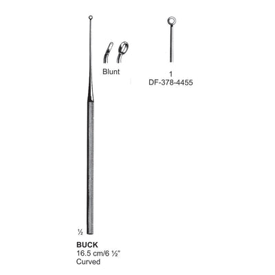 Buck Ear Curette Curved Blunt Fig.1, 16.5cm  (DF-378-4455)