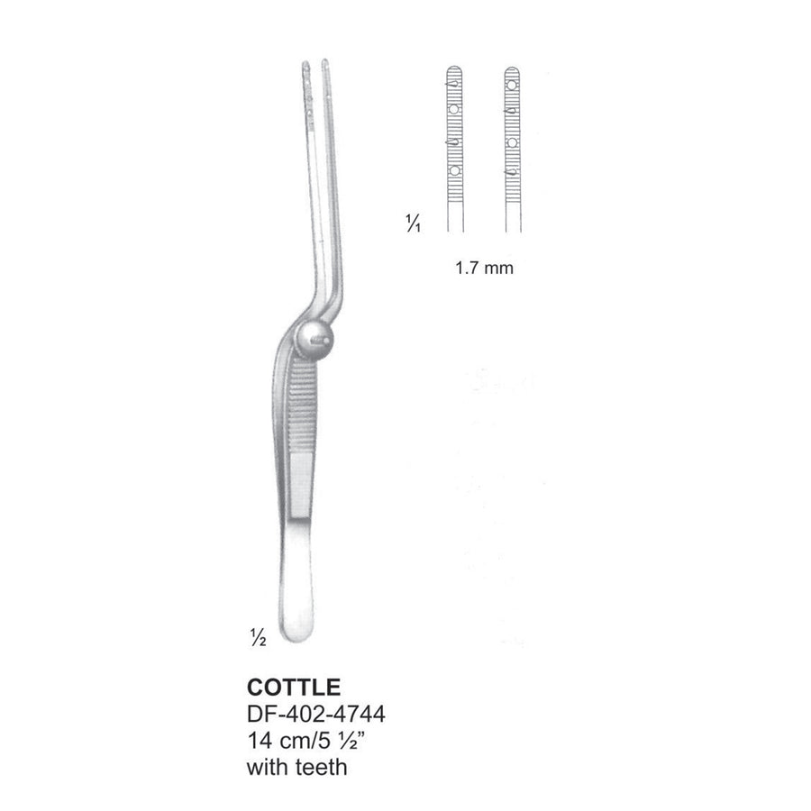 Cottle Grasping Forceps, 11Cm, With Teeth (DF-402-4744) by Dr. Frigz