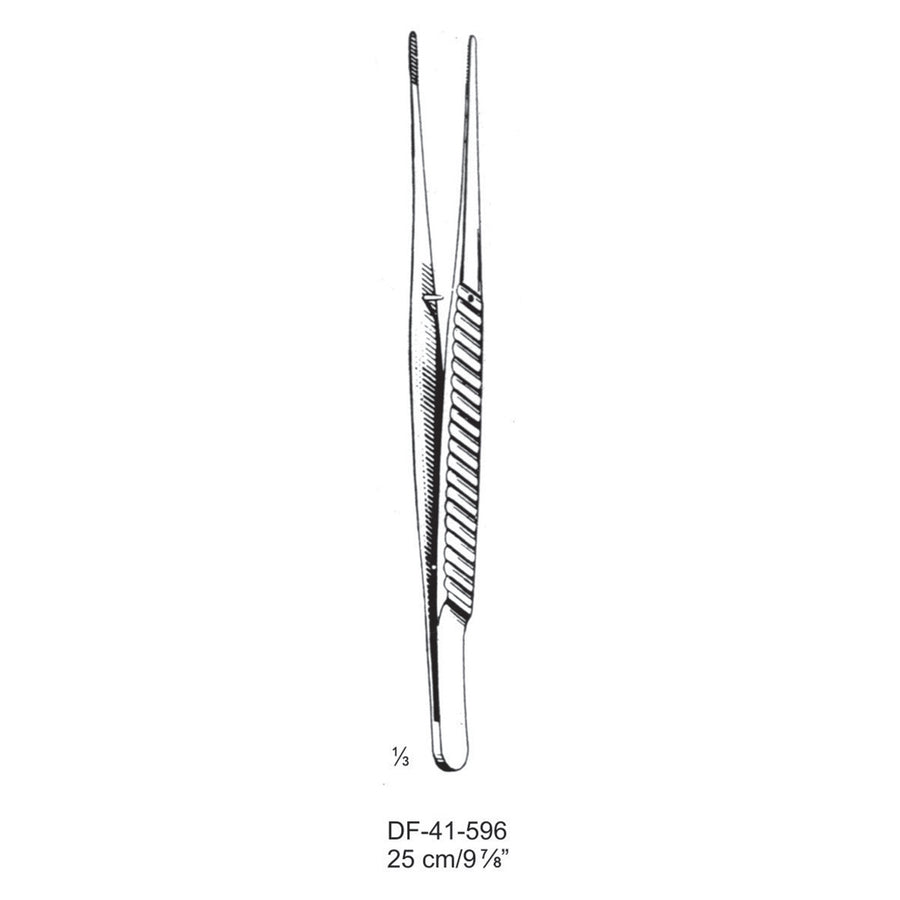 Dressing Forceps, Straight, Serrated, 25cm  (DF-41-596) by Dr. Frigz