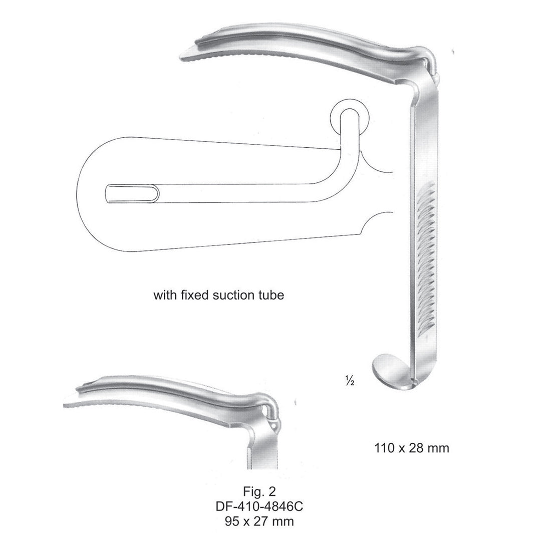 Davis- Boyle- Tongue Depressor With Fixed Suction Tube 95X27mm (DF-410-4846C) by Dr. Frigz