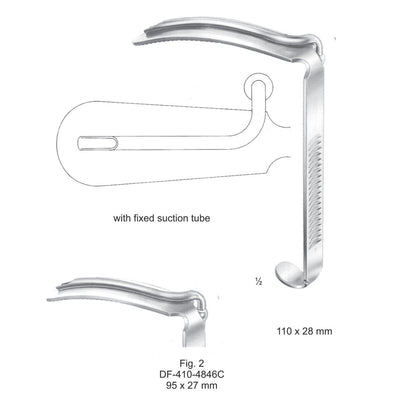 Davis- Boyle- Tongue Depressor With Fixed Suction Tube 95X27mm (DF-410-4846C)